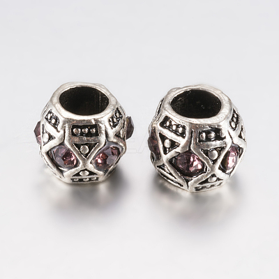 Tibetan Style Alloy Rhinestone European Beads PALLOY-F200-05-1