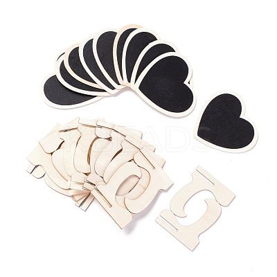 Heart Wooden Mini Chalkboard Signs AJEW-M035-02-1