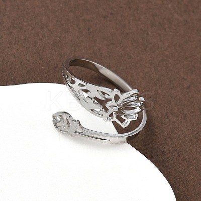 304 Stainless Steel Cuff Rings for Women RJEW-F195-01P-1