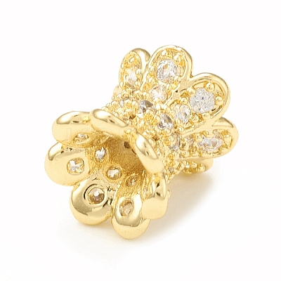 Brass Micro Pave Cubic Zirconia Spacer Beads KK-P228-57G-1