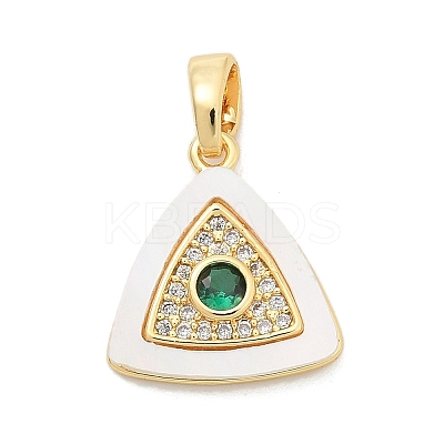 Brass Micro Pave Cubic Zirconia Pendents KK-M303-02G-11-1
