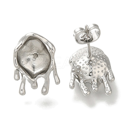 Brass Stud Earring Findings KK-K388-11P-1