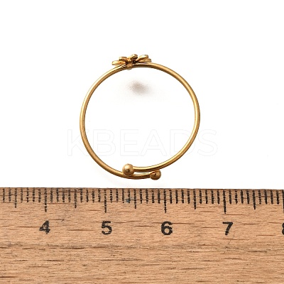 Daisy 304 Stainless Steel Enamel Open Cuff Rings for Women RJEW-M061-01G-05-1