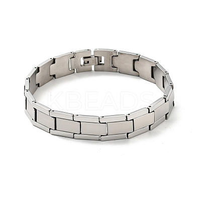 Non-Tarnish 201 Stainless Steel Rectangle Watch Band Bracelet BJEW-H550-02P-1