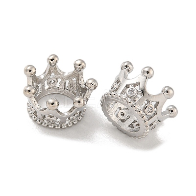 Crown Brass European Beads KK-L075-020P-1