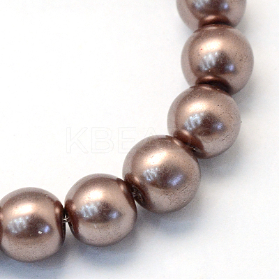Baking Paint Pearlized Glass Pearl Round Bead Strands HY-Q330-8mm-78-1