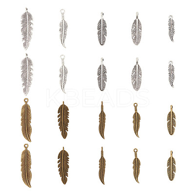 90pcs 15 style Tibetan Style Alloy Pendants TIBEP-AR0001-12-1