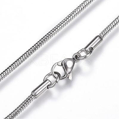 Non-Tarnish 304 Stainless Steel Snake Chain Necklaces NJEW-D285-03P-1