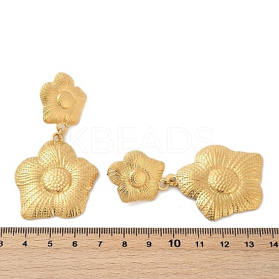 304 Stainless Steel Dangle Stud Earrings EJEW-G423-14G-1