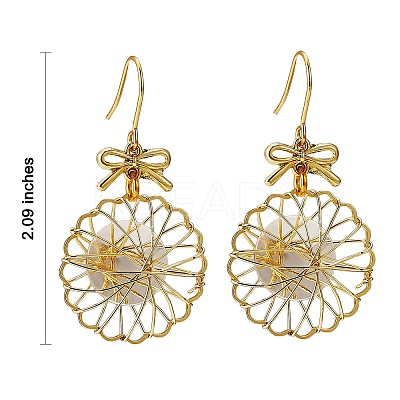 Eco-Friendly Flower Iron Pendants Dangle Earrings EJEW-PH01401-05-1
