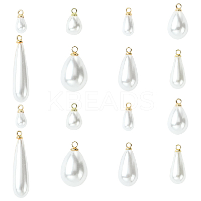 40Pcs 8 Styles ABS Plastic Pearl Pendants FIND-YW0012-01G-1