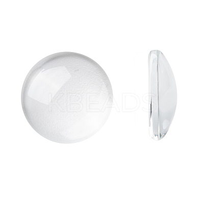 Transparent Glass Cabochons GGLA-R026-15mm-1