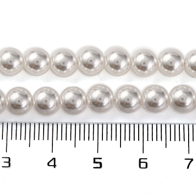 Baking Paint Pearlized Glass Pearl Round Bead Strands PEAR-H019-02B-04-1