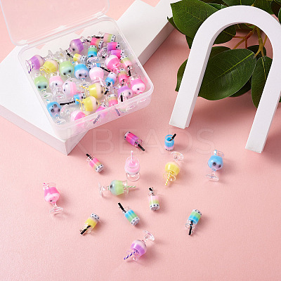 48 Pcs 12 Styles Plastic Pendants KY-BT0001-03-1