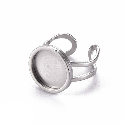 Non-Tarnish 201 Stainless Steel Cuff Pad Ring Settings X-STAS-S080-040C-P-1