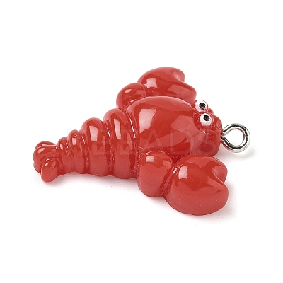 Opaque Resin Lobster Cray Pendants RESI-K023-04-1