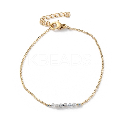 304 Stainless Steel Natural Labradorite Beads Link Bracelets BJEW-A036-15G-1