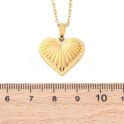 Heart 304 Stainless Steel Pendant Necklaces NJEW-H059-18G-1