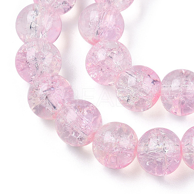 Transparent Crackle Baking Paint Glass Beads Strands DGLA-T003-01B-14-1