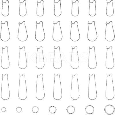 316 Stainless Steel Hoop Earrings Findings & 304 Stainless Steel Open Jump Rings Findings Kits STAS-UN0010-30-1