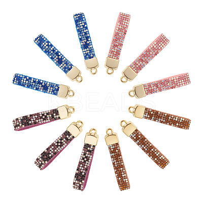 12Pcs 4 Colors Alloy Rhinestone Keychain Findings FIND-BT0001-38A-1
