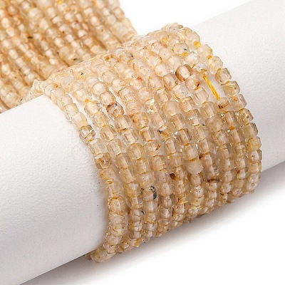 Natural Gold Rutilated Quartz Beads Strands G-B142-C03-2x2mm-1