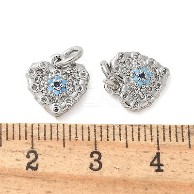 Brass Micro Pave Cubic Zirconia Charms KK-U056-34P-1