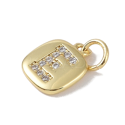 Rack Plating Brass Micro Pave CLear Cubic Zirconia Charms KK-E110-14G-E-1