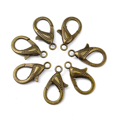 Tibetan Style Alloy Lobster Claw Clasps X-PALLOY-O027-AB01-1