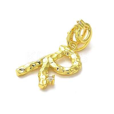 Rack Plating Brass Micro Pave Cubic Zirconia European Dangle Charms KK-L210-015G-R-1