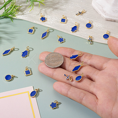 21Pcs 7 Styles Brass Enamel Charms KK-TA0003-19C-1
