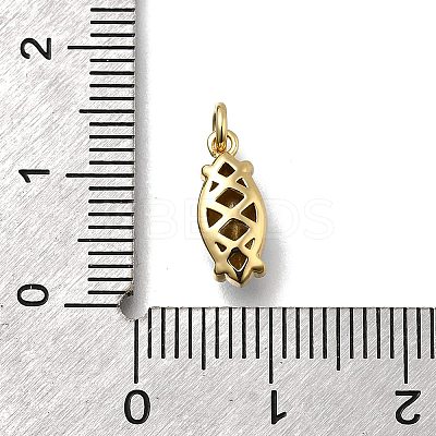 Horse Eye Brass with Glass Charms KK-G525-04G-01-1