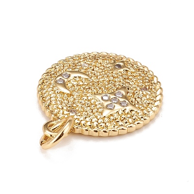 Brass Micro Pave Cubic Zirconia Pendants KK-A161-17G-1