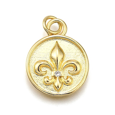 Rack Plating Brass Micro Pave Cubic Zirconia Pendants X-KK-K401-80G-1