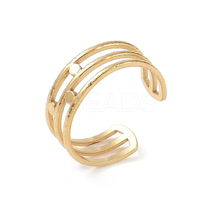 12Pcs Ion Plating(IP) 304 Stainless Steel Open Cuff Rings RJEW-G312-03G-1