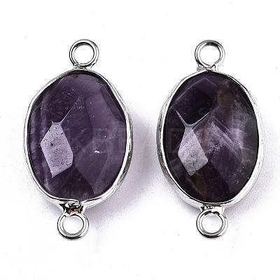 Natural Amethyst Links/Connectors G-T131-102-19-1