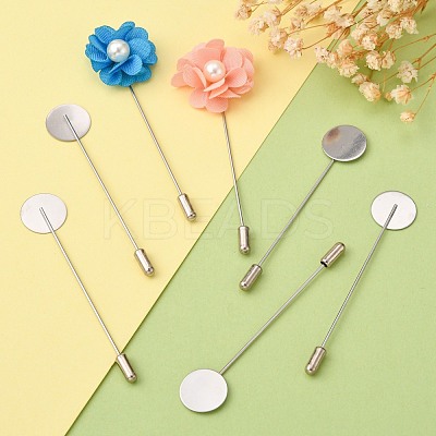 Tarnish Resistant 201 Stainless Steel Brooch Findings STAS-S066-01-1