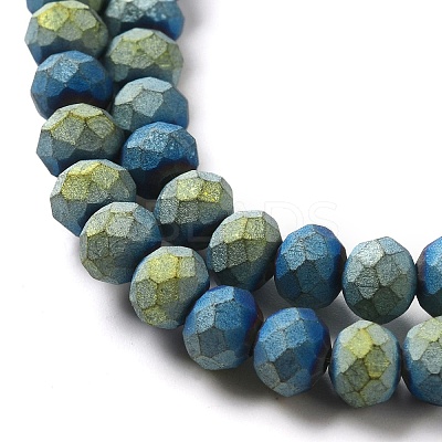 Electroplated Glass Beads Strands EGLA-P054-01-1