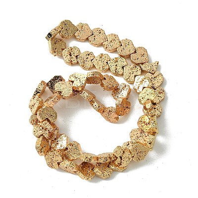 Electroplated Natural Lava Rock Beads Strands G-H303-A09-LG01-1