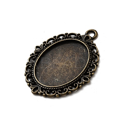 Tibetan Style Alloy Pendant Cabochon Settings TIBE-T003-09AB-NR-1