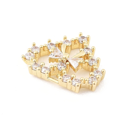 Brass Micro Pave Clear Cubic Zirconia Pendants KK-K371-29B-G-1