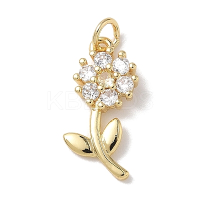 Brass Micro Pave Cubic Zirconia Pendants KK-L268-029G-01-1