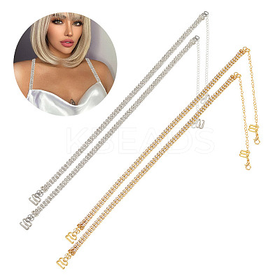 Brass Rhinestone Non-slip Bra Straps FIND-GO00010-1