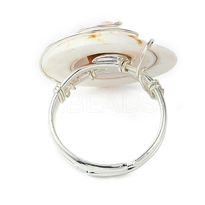 Natural Shiva Eye Shell Finger Rings RJEW-TA00174-1