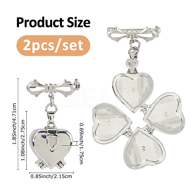2Pcs Brass Brooches JEWB-FH00028-1