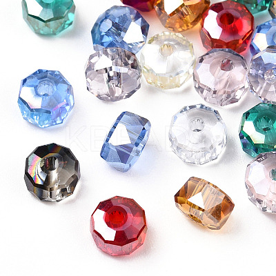 Transparent Electroplate Glass Beads Strands EGLA-YWC0001-6mm-02-1