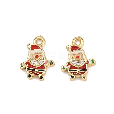 Brass Micro Pave Cubic Zirconia Charms KK-Z129-01G-05-1