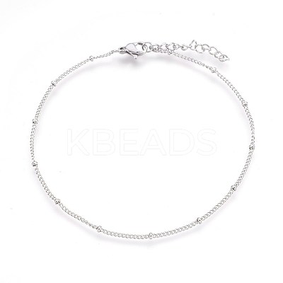 Tarnish Resistant 304 Stainless Steel Curb Chain Anklets LS-AJEW-P069-05P-1