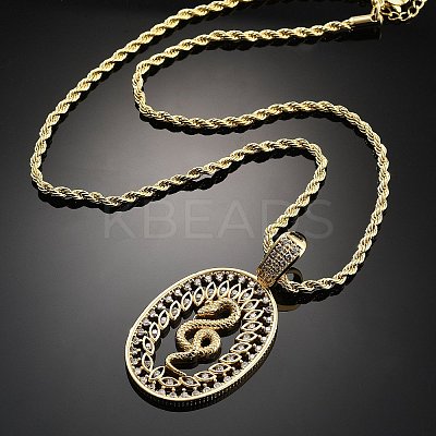 Brass Cubic Zirconia Pendant Necklaces for Women NJEW-U034-02B-G-1