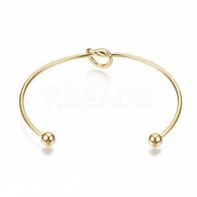 304 Stainless Steel Love Knot Cuff Bangle Making LS-MAK-S073-001G-1